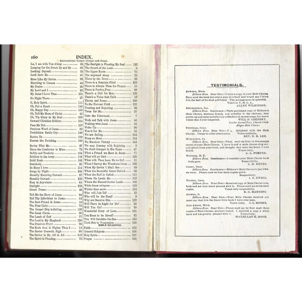 International Gospel Hymns & Songs PP Bilhorn 1905 Cloth Bound 150+ Songs & Musi - Picture 5 of 6